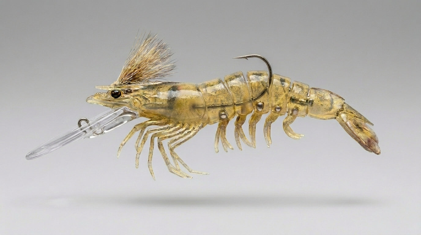 Lowcountry Tackle - DANAbana D-Shrimp — Lifelike Shrimp Lure (4-Pack, 4 Colors)
